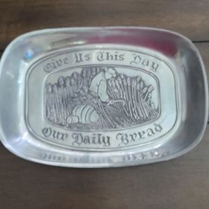 Duratale by Leonard Silver Mfg Co Pewter Serving Tray Vintage